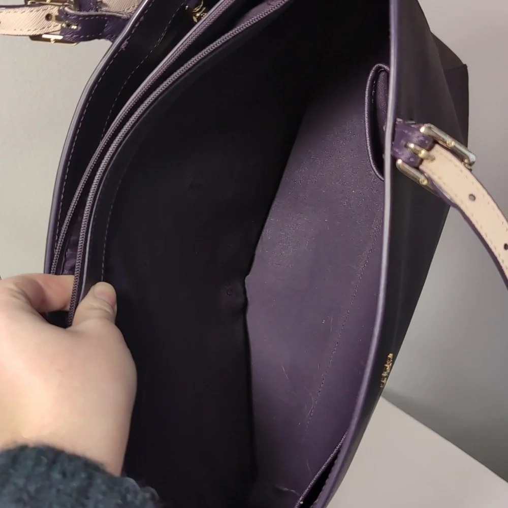 Tory Burch Elegant Purple Tote Bag